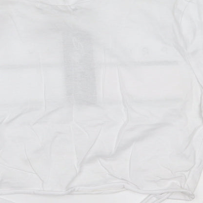 Womens UK Size S STYLEWISE White Cropped T-Shirt