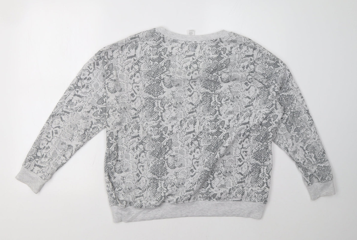 90 Degree Womens Grey Animal Print  Pullover Sweatshirt Size M