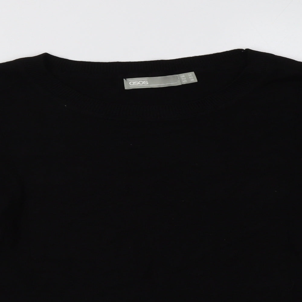 Womens UK Size 14 ASOS Black Pullover Sweatshirt
