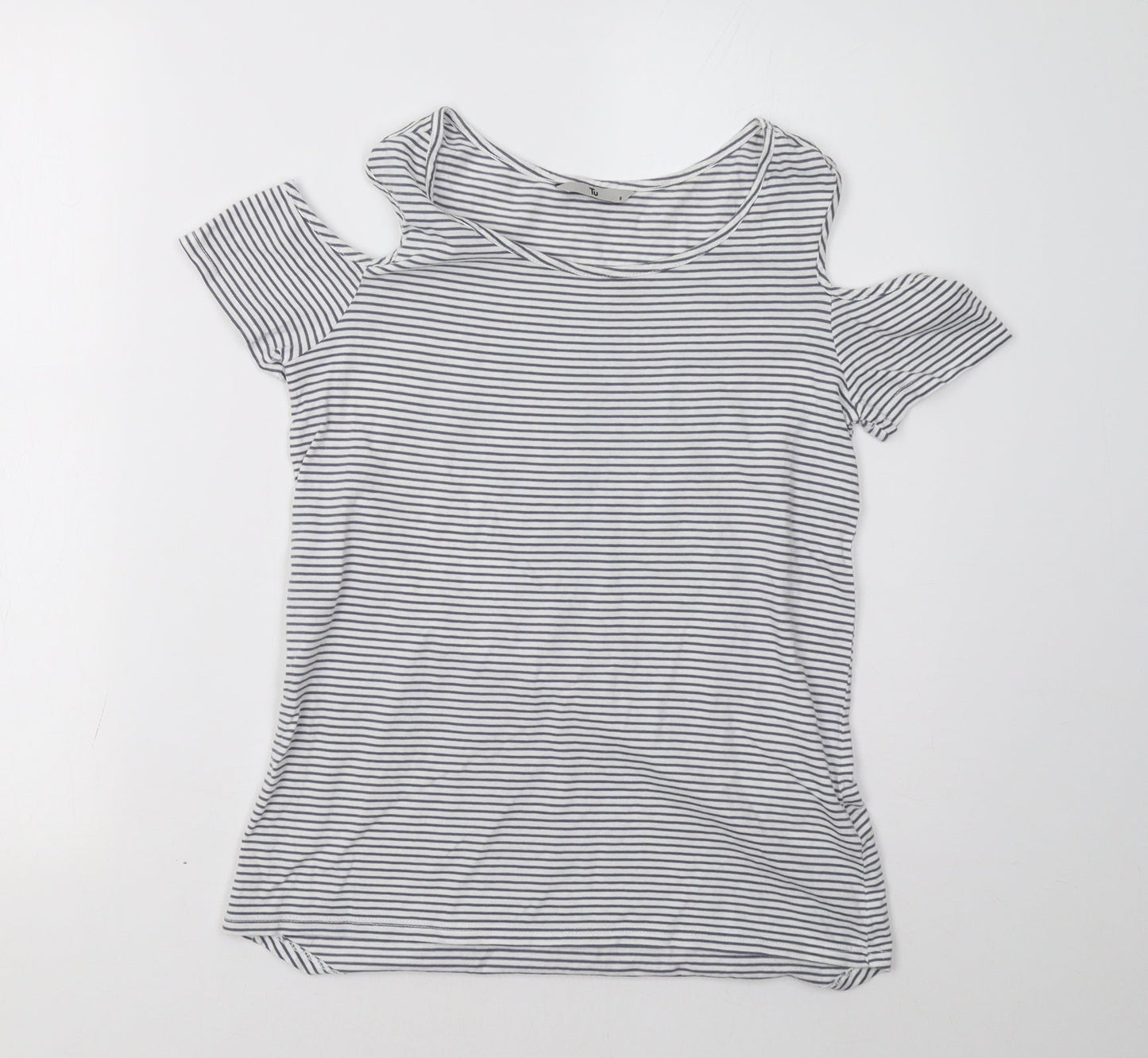Womens UK Size 8 Sainsburys Blue Basic T-Shirt