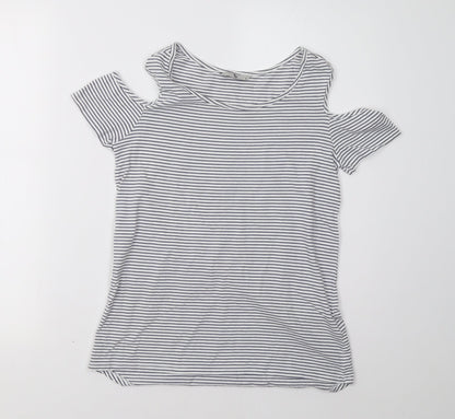 Womens UK Size 8 Sainsburys Blue Basic T-Shirt
