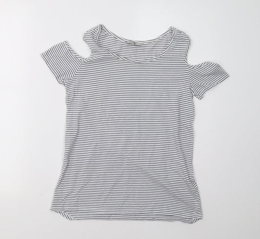 Womens UK Size 8 Sainsburys Blue Basic T-Shirt