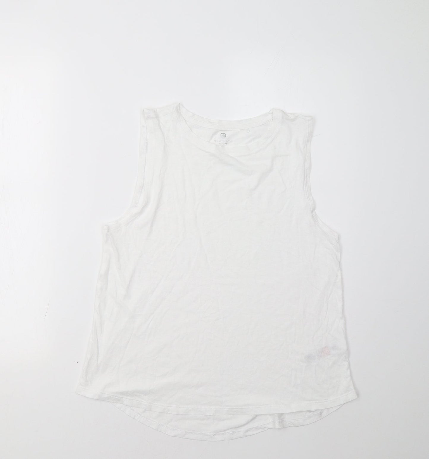 Womens UK Size S New Look White Basic Tank