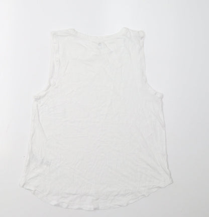 Womens UK Size S New Look White Basic Tank