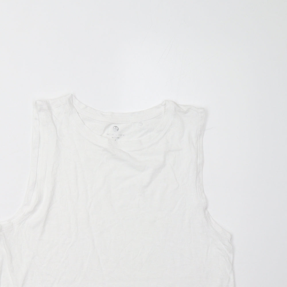 Womens UK Size S New Look White Basic Tank