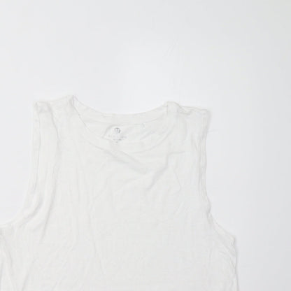 Womens UK Size S New Look White Basic Tank