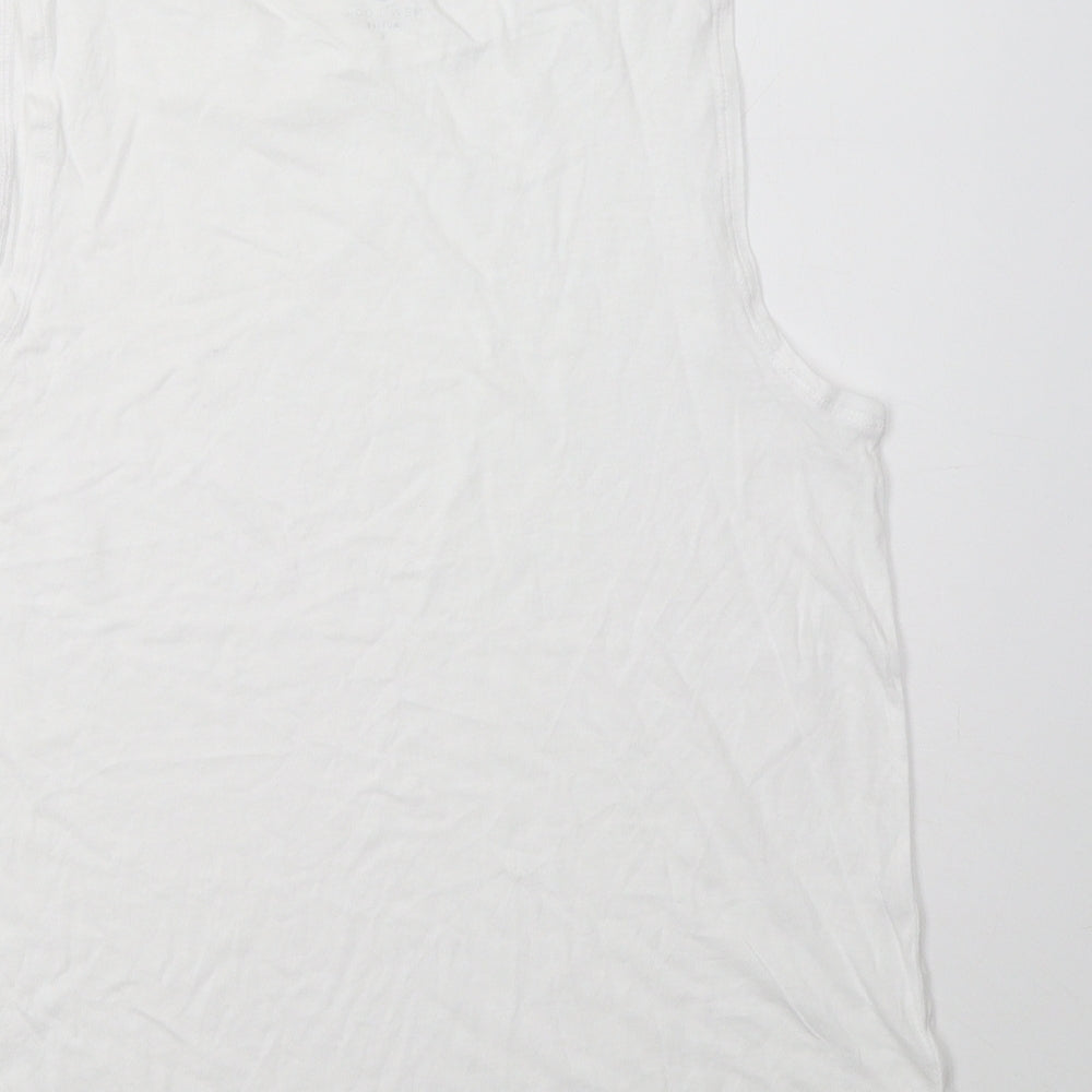 Womens UK Size S New Look White Basic Tank