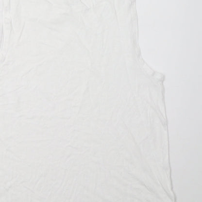 Womens UK Size S New Look White Basic Tank