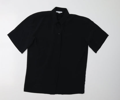 Womens UK Size 8 Topshop Black Basic Button-Up