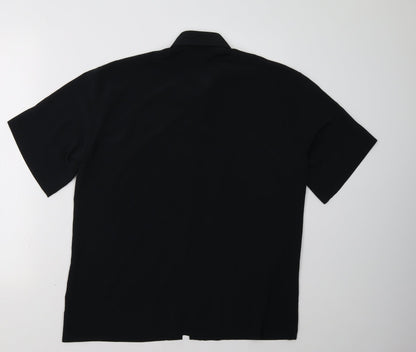 Womens UK Size 8 Topshop Black Basic Button-Up