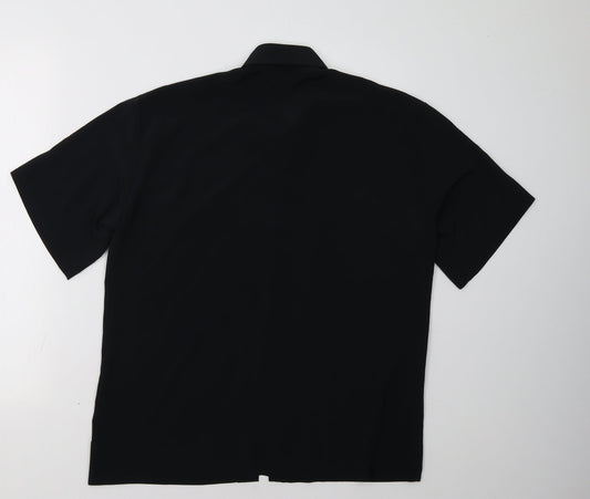 Womens UK Size 8 Topshop Black Basic Button-Up