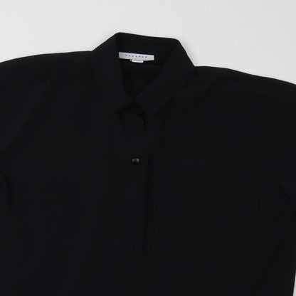 Womens UK Size 8 Topshop Black Basic Button-Up