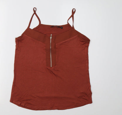 Womens UK Size 10 New Look Orange Basic Tank