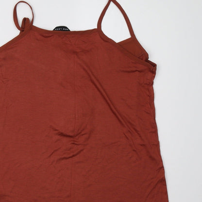 Womens UK Size 10 New Look Orange Basic Tank