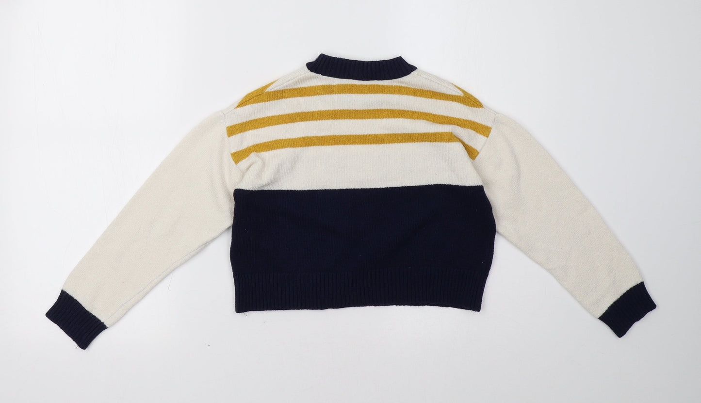 Matalan Girls Blue Striped  Pullover Sweatshirt Size 11 Years
