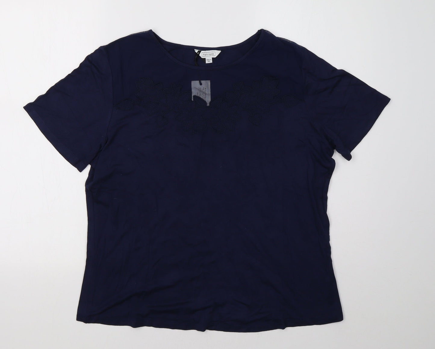Nightingales Womens Blue   Basic T-Shirt Size 16