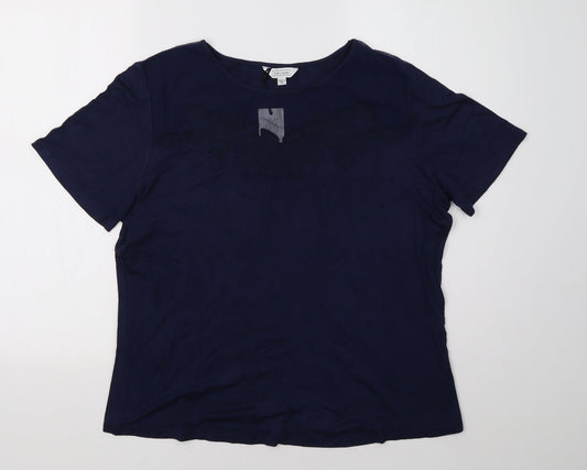 Nightingales Womens Blue   Basic T-Shirt Size 16