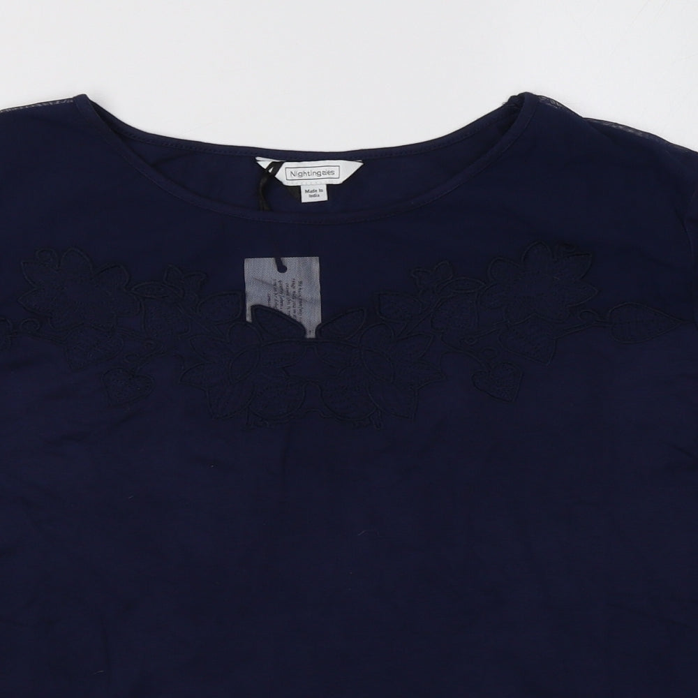 Nightingales Womens Blue   Basic T-Shirt Size 16