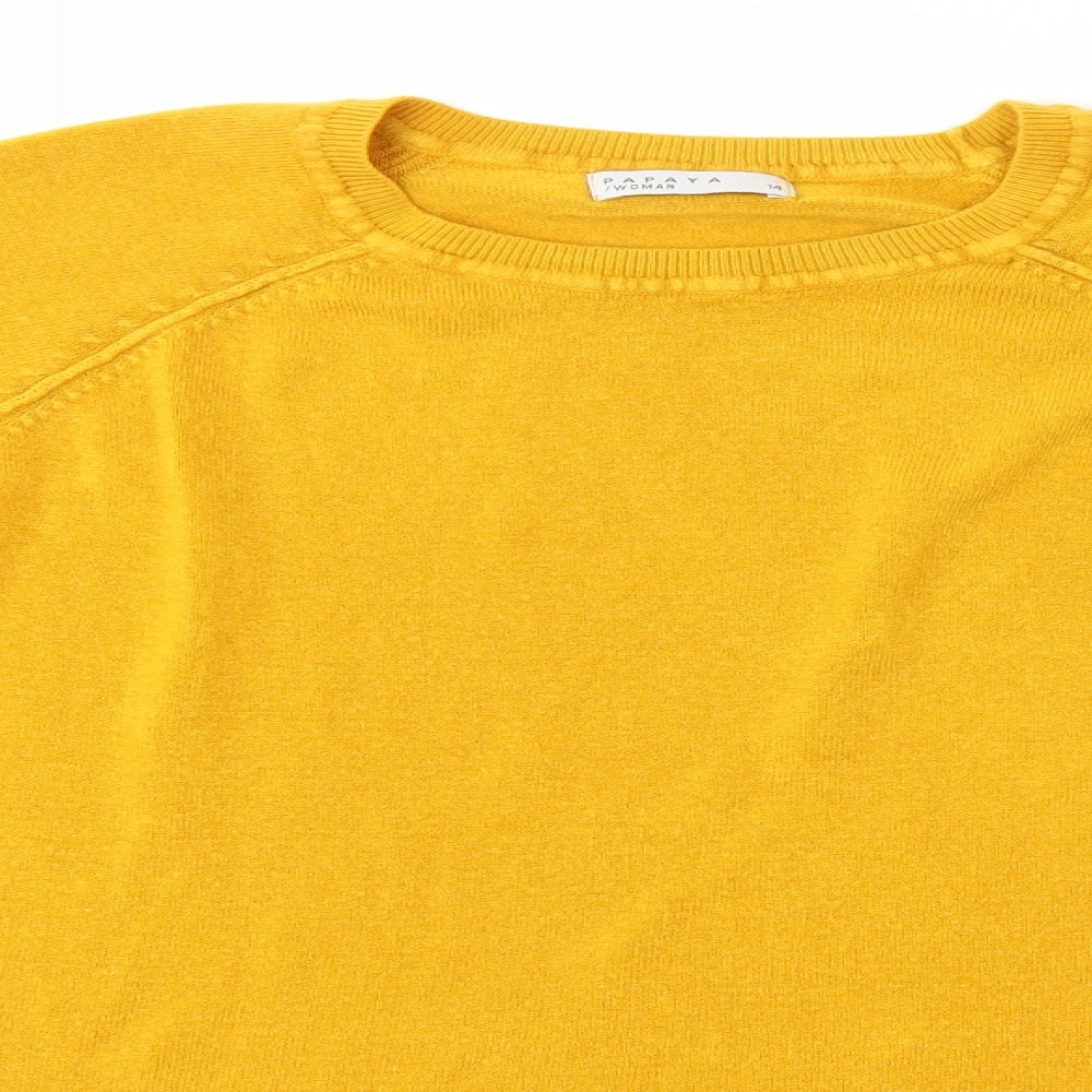 Womens UK Size 14 Matalan Yellow Pullover Jumper