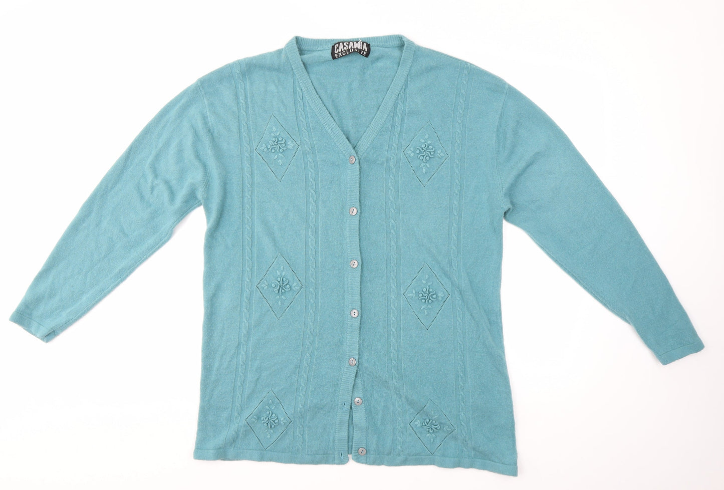 Womens UK Size One Size Casamia Blue Cardigan Jumper