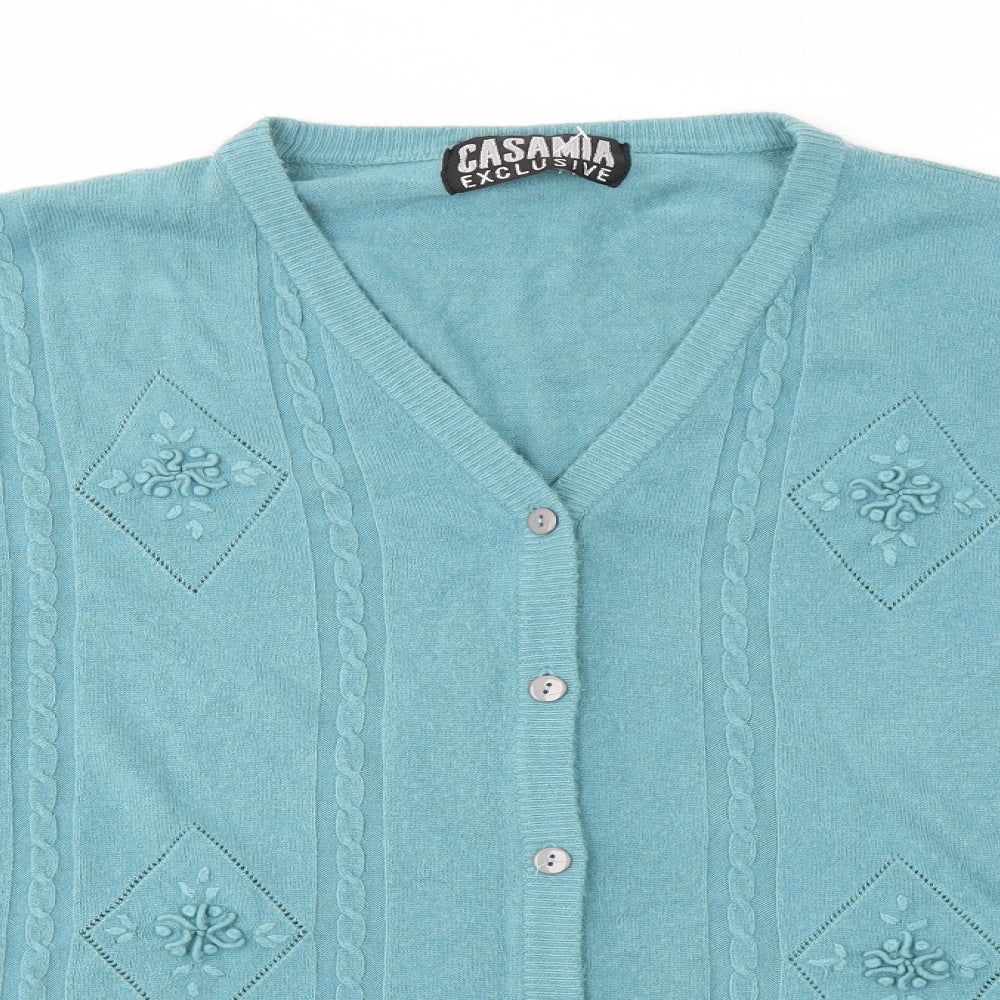 Womens UK Size One Size Casamia Blue Cardigan Jumper