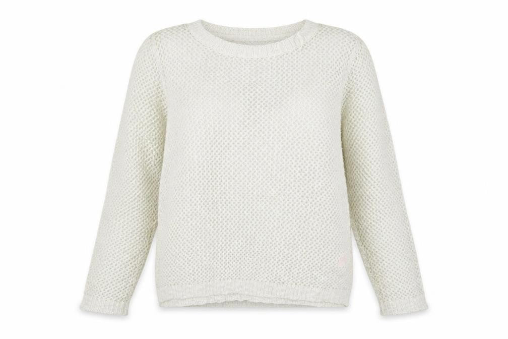 Front view of Primark women’s white jumper, size UK 14