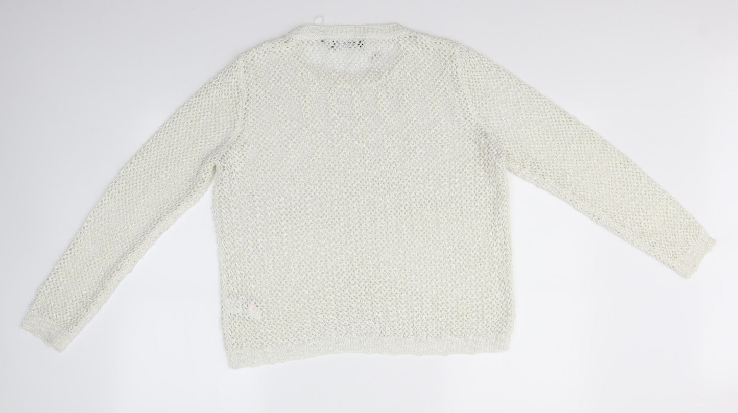 Primark Womens White   Pullover Jumper Size 14