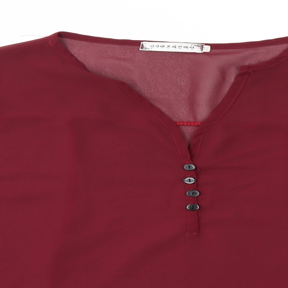 Womens UK Size 2XL Preworn Red Basic Blouse