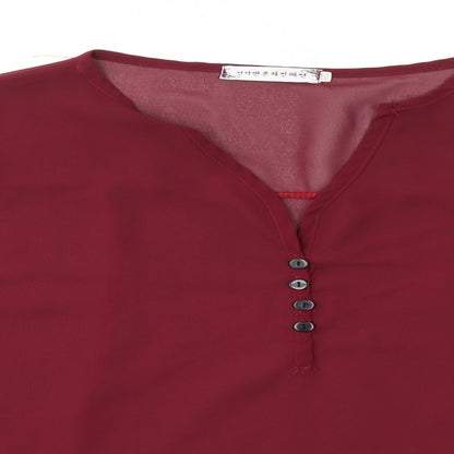 Womens UK Size 2XL Preworn Red Basic Blouse