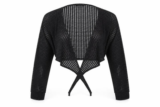 Front view of PRETTYLITTLETHING women’s black cardigan jumper, size UK 10