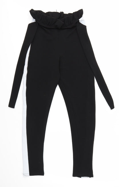 Womens UK Size 8 PRETTYLITTLETHING Regular Fit Dress Pants Black Trousers
