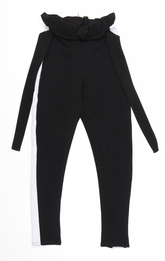 Womens UK Size 8 PRETTYLITTLETHING Regular Fit Dress Pants Black Trousers