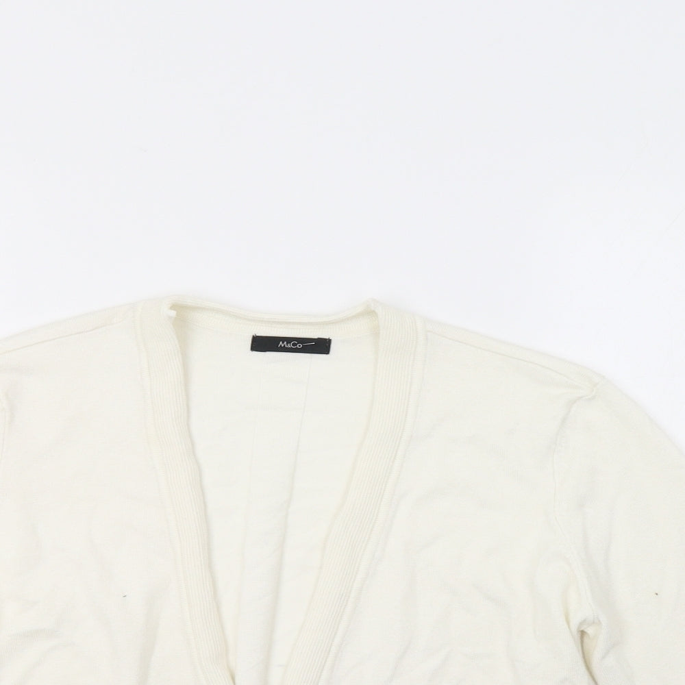 Womens UK Size 12 M&Co White Cardigan Jumper