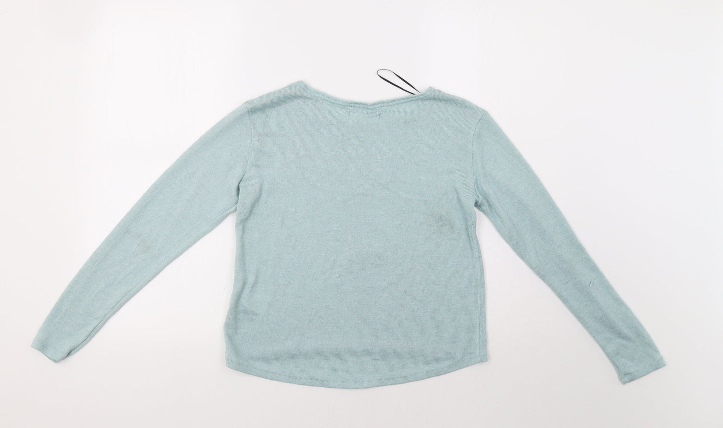 Womens UK Size S Preworn Green Pullover Jumper