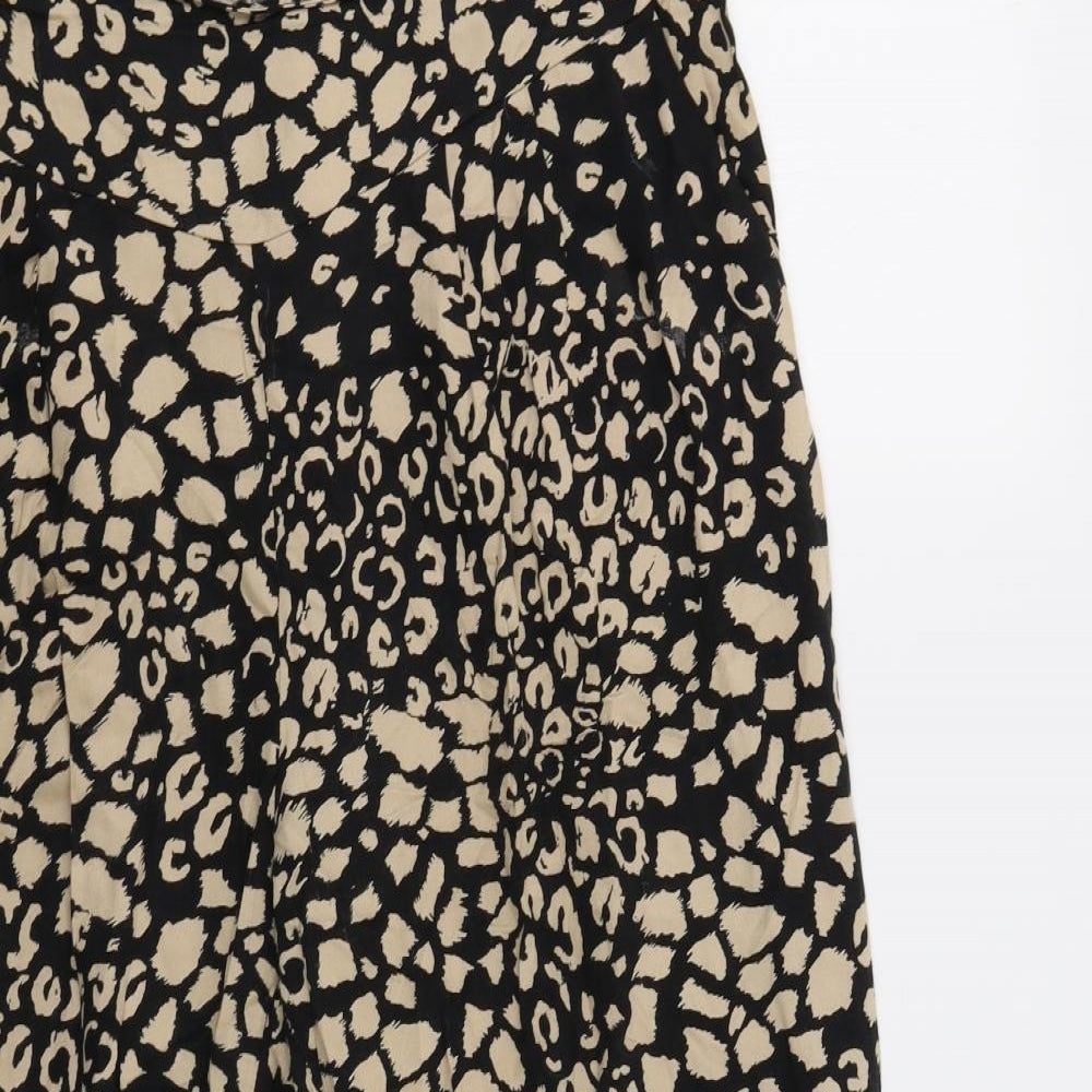 E-vie Womens Black Animal Print  Trousers  Size 14 L26 in