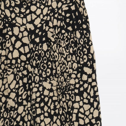 E-vie Womens Black Animal Print  Trousers  Size 14 L26 in