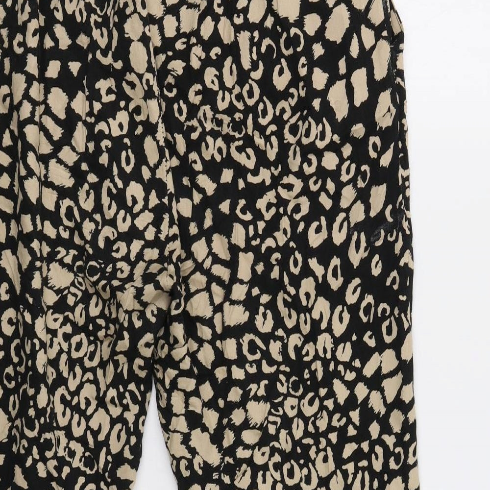E-vie Womens Black Animal Print  Trousers  Size 14 L26 in