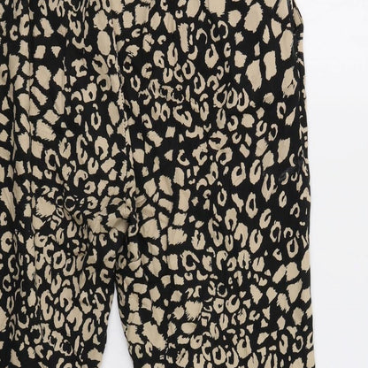 E-vie Womens Black Animal Print  Trousers  Size 14 L26 in