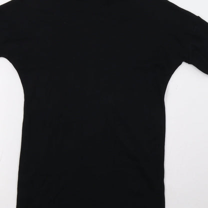 Womens UK Size XS PRETTYLITTLETHING Black Basic T-Shirt