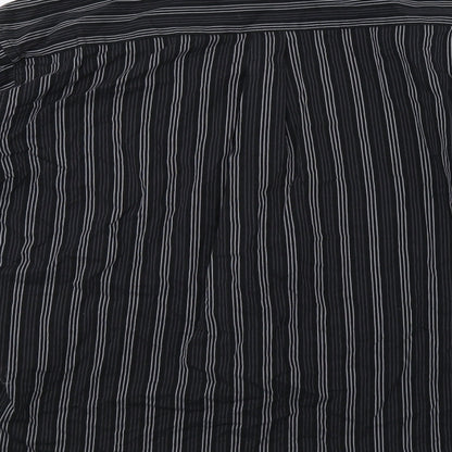 Legend Mens Black Striped   Button-Up Size 2XL