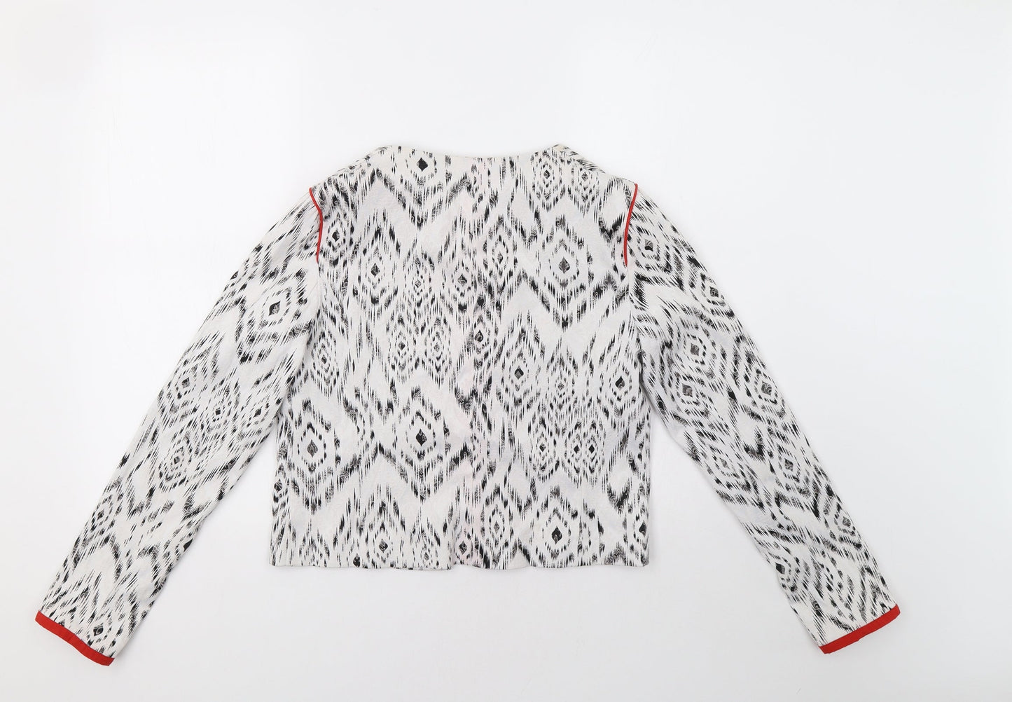 Primark Womens White Geometric  Jacket Blazer Size 8