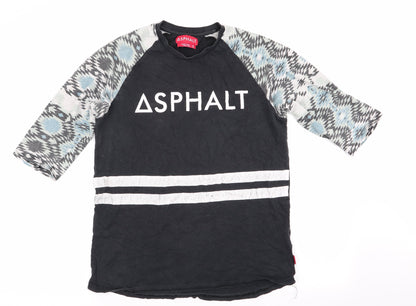 Asphalt Mens Black    Button-Up Size S