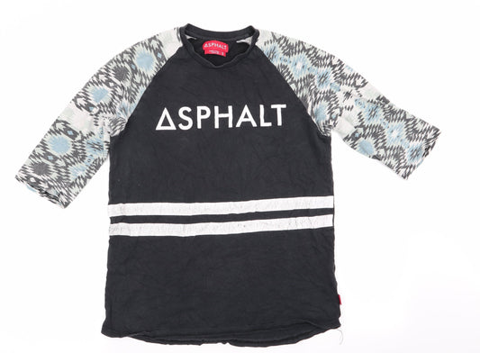 Asphalt Mens Black    Button-Up Size S