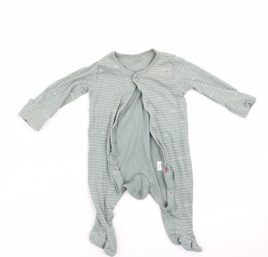Front view of George boys’ green babygrow one-piece, size 0-3, months