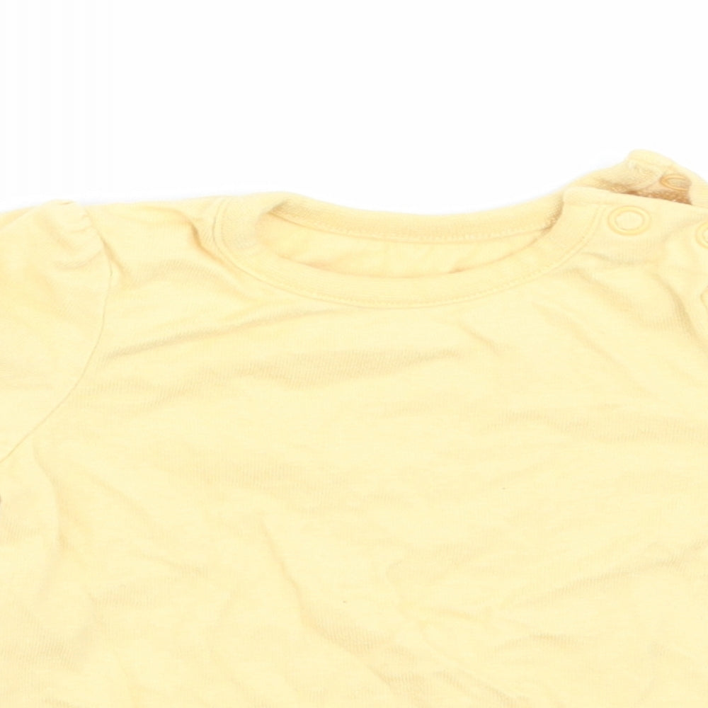 Disney Baby Girls Yellow   Basic T-Shirt Size 0-3 Months