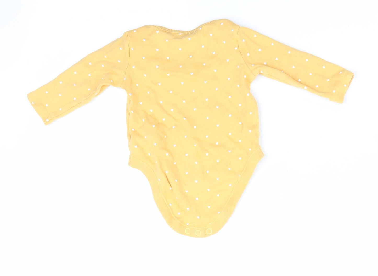 Florence and Fred Girls Yellow   Romper One-Piece Size 0-3 Months  - Heart Print