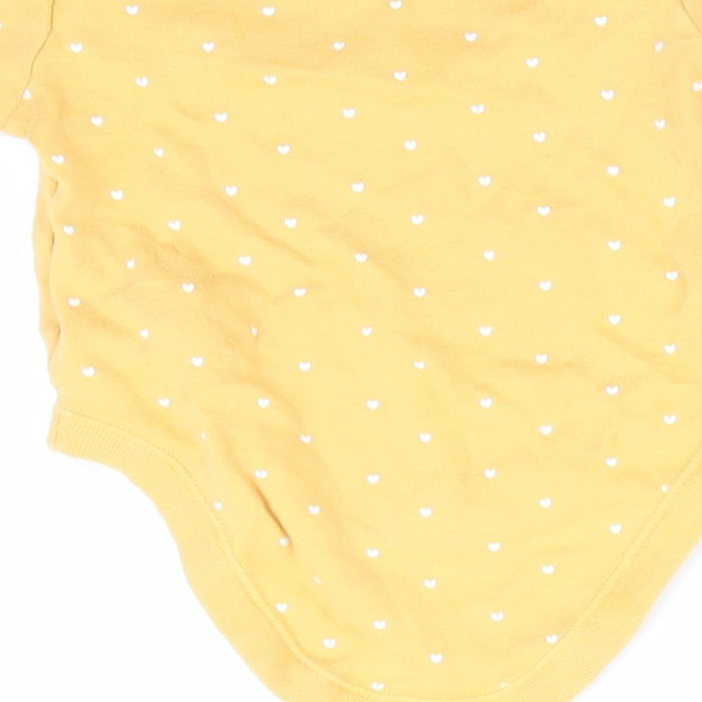 Florence and Fred Girls Yellow   Romper One-Piece Size 0-3 Months  - Heart Print