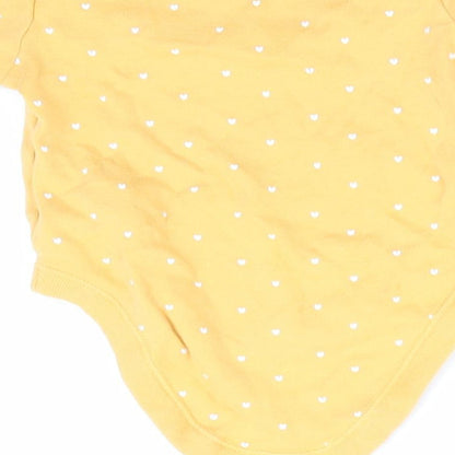 Florence and Fred Girls Yellow   Romper One-Piece Size 0-3 Months  - Heart Print