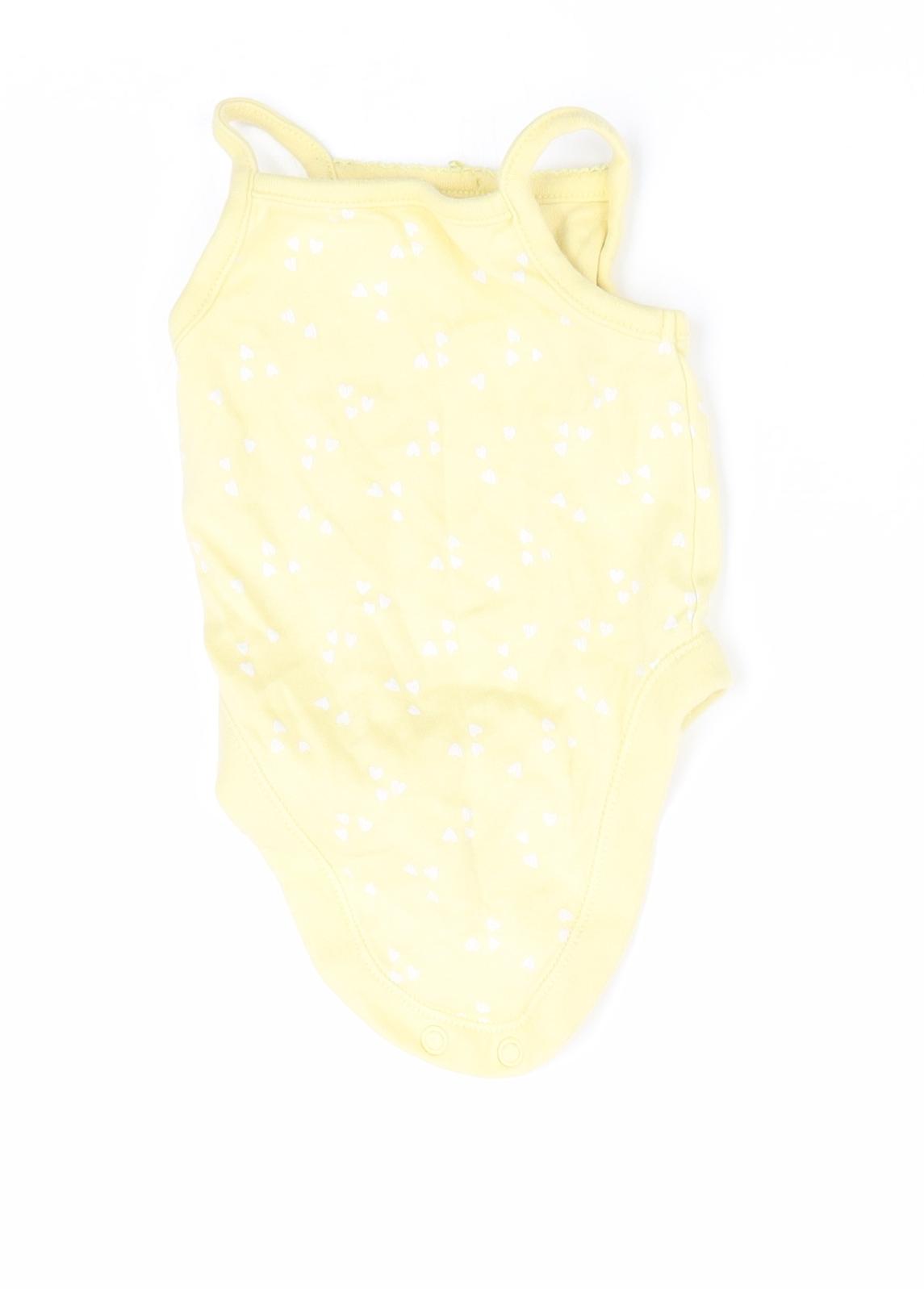 George Girls Yellow   Romper One-Piece Size Newborn  - Heart Print