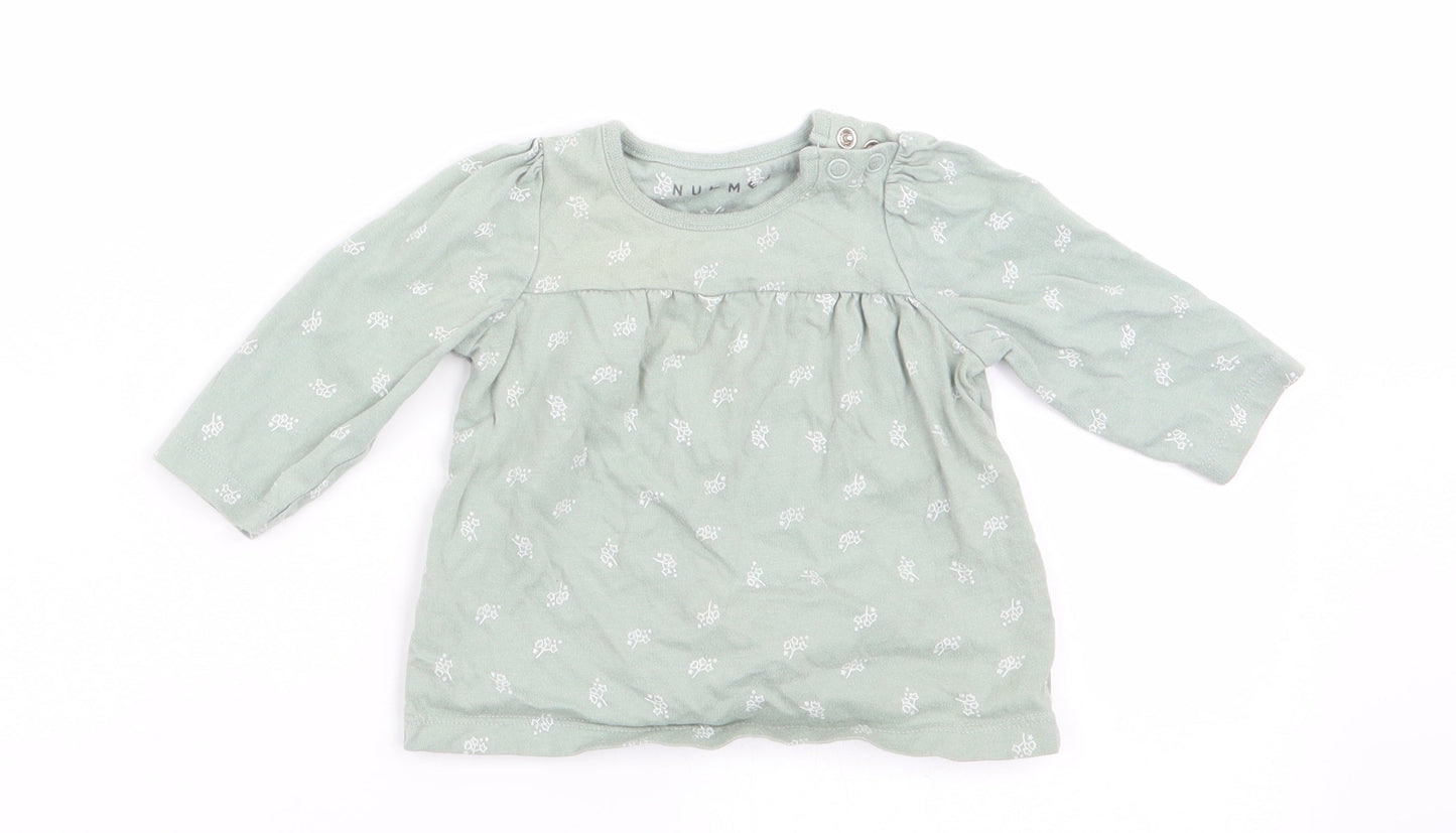 Nutmeg Girls Green Floral  Fit & Flare  Size 0-3 Months
